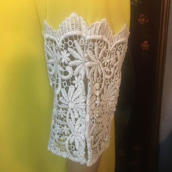 Gianni Bini Sheath Dress Yellow with Lace - Picture 2 of 10